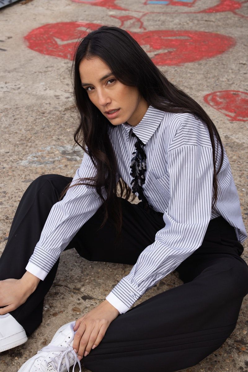 Jansen Amsterdam ALEXIS BLOUSE CS1 718 sequin plaquet 000450 - grey ALEXIS W25