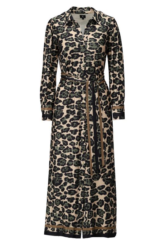 K-Design Maxi jurk met luipaard design P014 B112