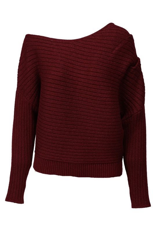 K-Design Pull met lurex Oxblood red B869