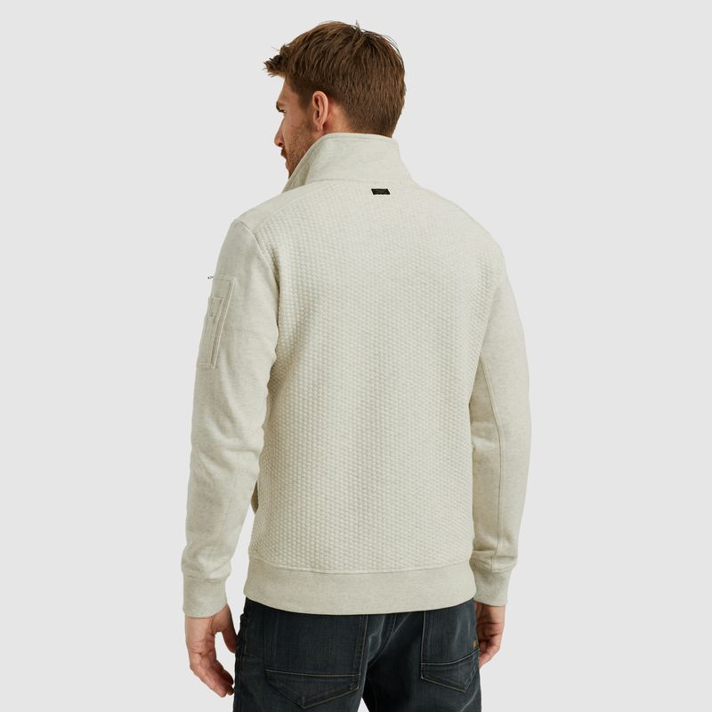 PME Legend Zip jacket jacquard interlock swea Wit PSW2508436