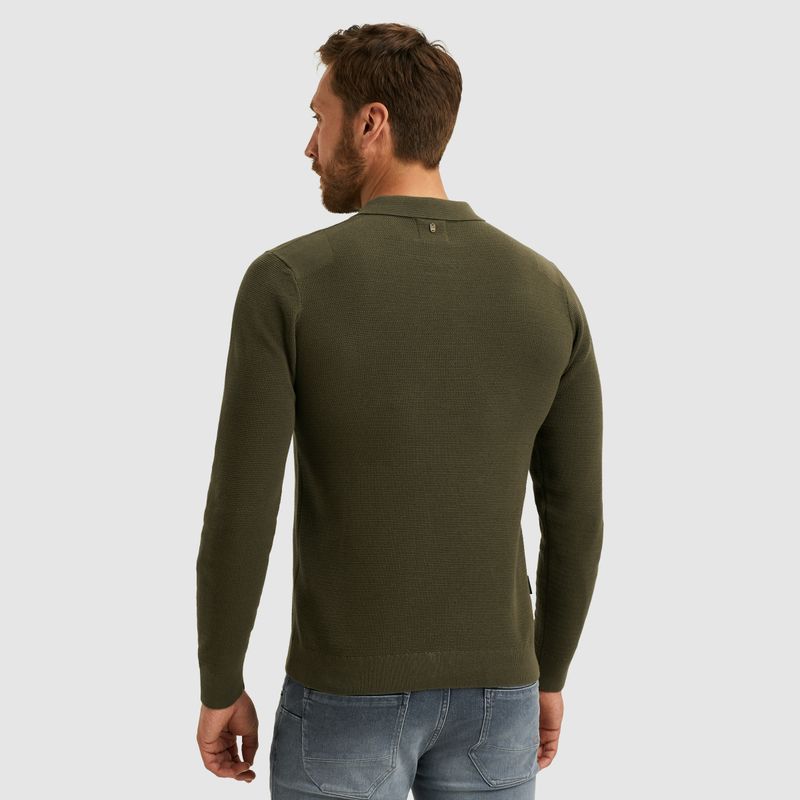 PME Legend Long sleeve polo structure knit Stargazer PPS2508852