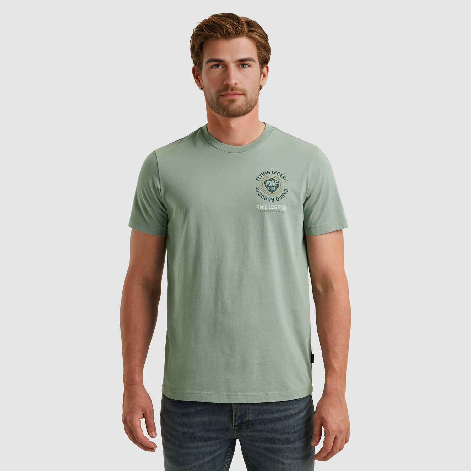 PME Legend Short sleeve r-neck single jersey Silver Blue PTSS2508575