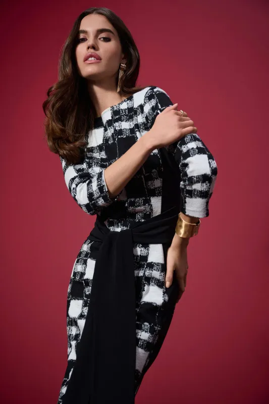 Joseph Ribkoff LDS Dress Black/Cream 253289