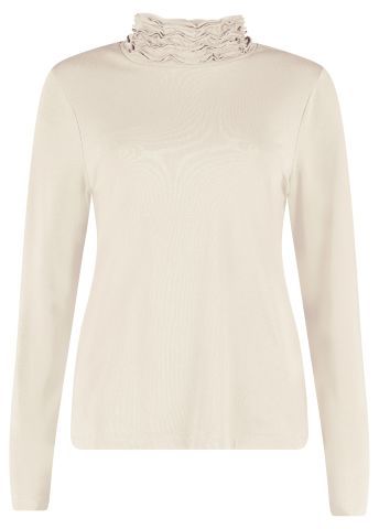 Bloomings Ruffle neck shirt 46% modal/ 46% cot Moon SLT275-8839