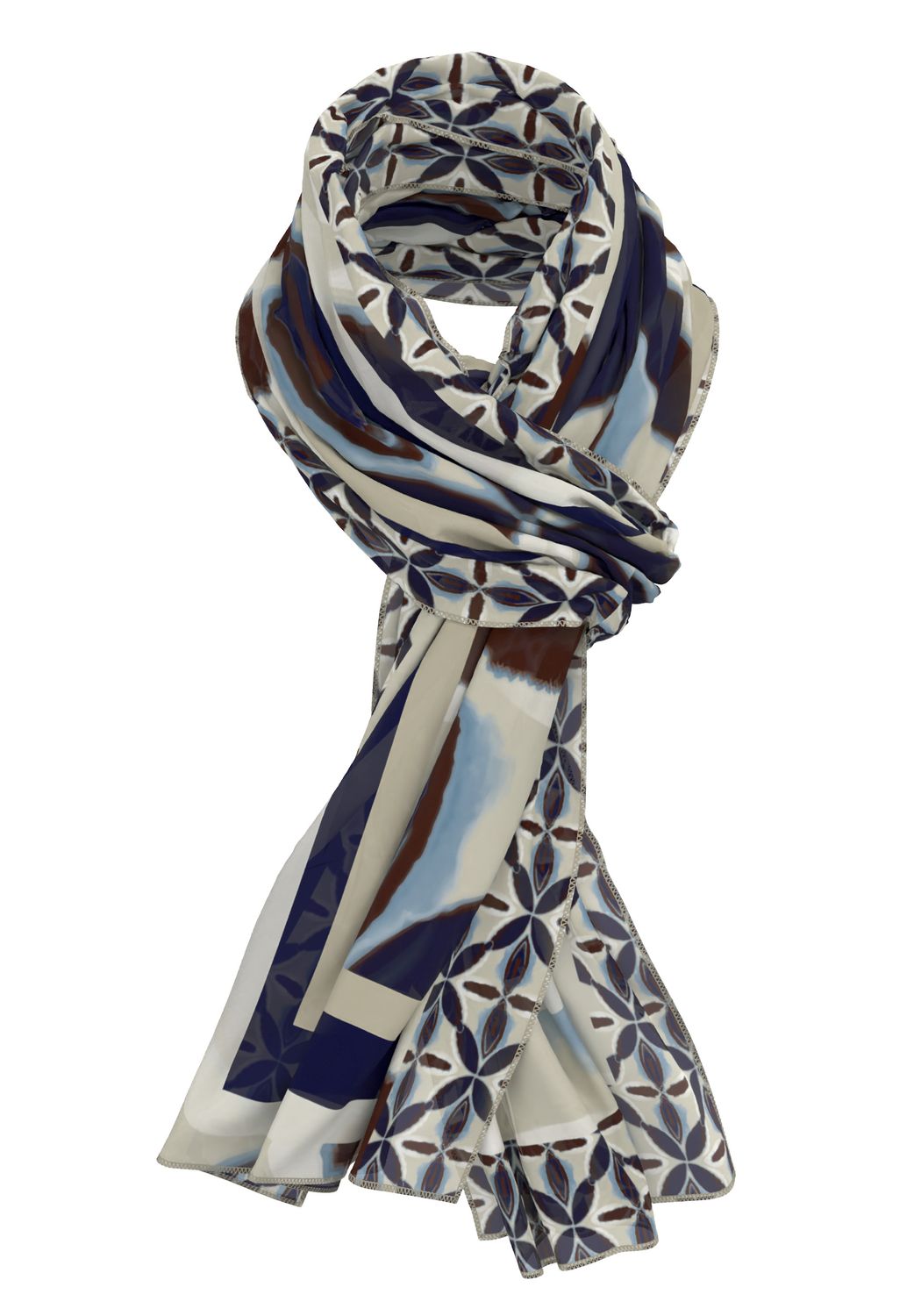 Frank Walder Schal blue Print NOS725770