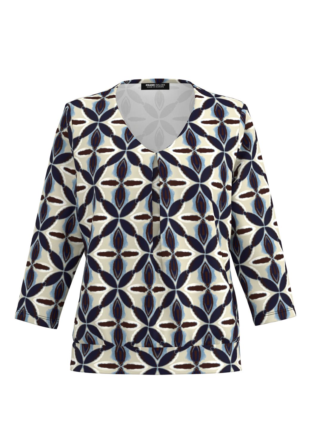 Frank Walder Blusenshirt  3/4 *rmel beige/ bro Print NOS725421