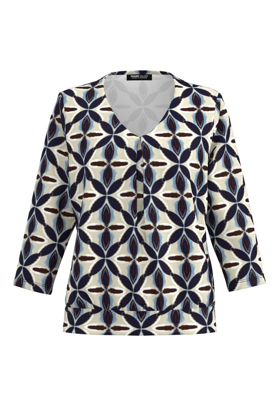 Frank Walder Blusenshirt  3/4 *rmel beige/ bro Print NOS725421