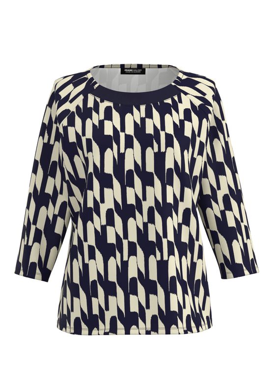 Frank Walder Shirt 3/4 *rmel beige/ bro Print NOS725405