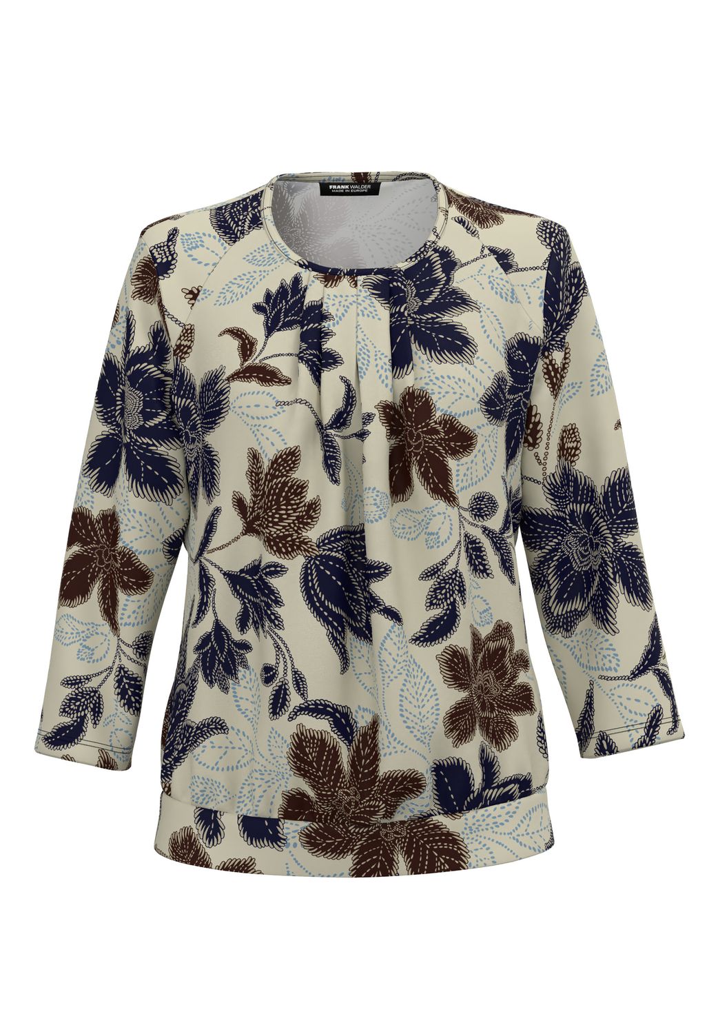 Frank Walder Blusenshirt  3/4 *rmel blue Print NOS725423