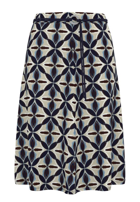 Frank Walder Rock kurz weit beige/ bro Print W51621205