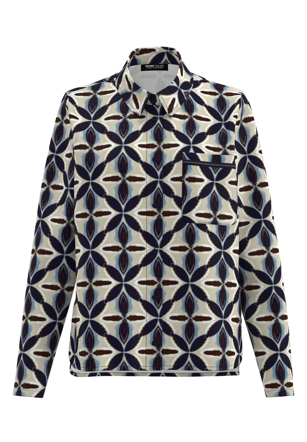 Frank Walder Bluse 1/1 *rmel beige/ bro Print W51621101