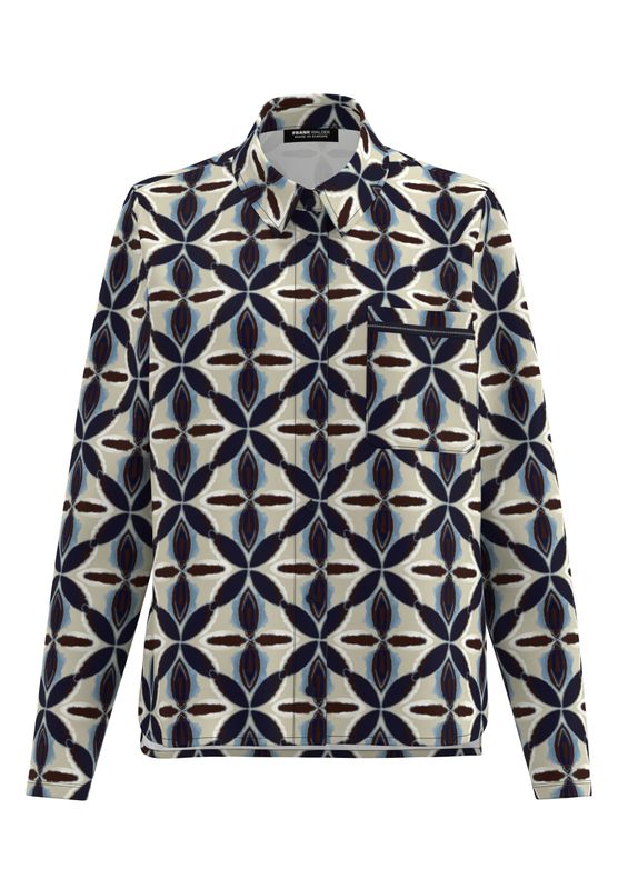 Frank Walder Bluse 1/1 *rmel beige/ bro Print W51621101