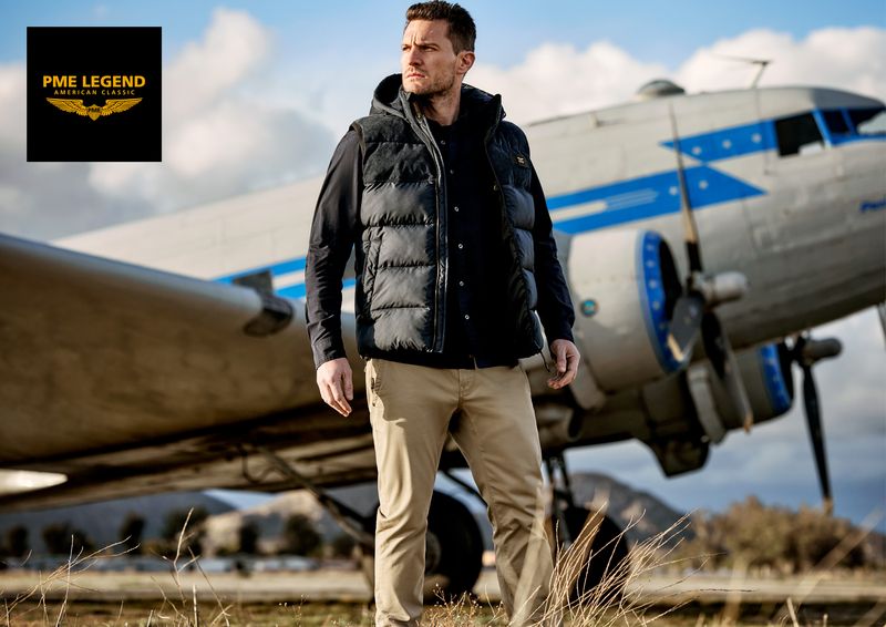 PME Legend Bodywarmer GOBBLER BW Mix fabric Blauw PBW2508100