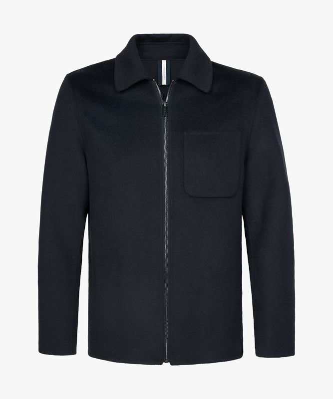 Profuomo OVERSHIRT WOOL ZIPPER NAVY Blauw PPWF30013B