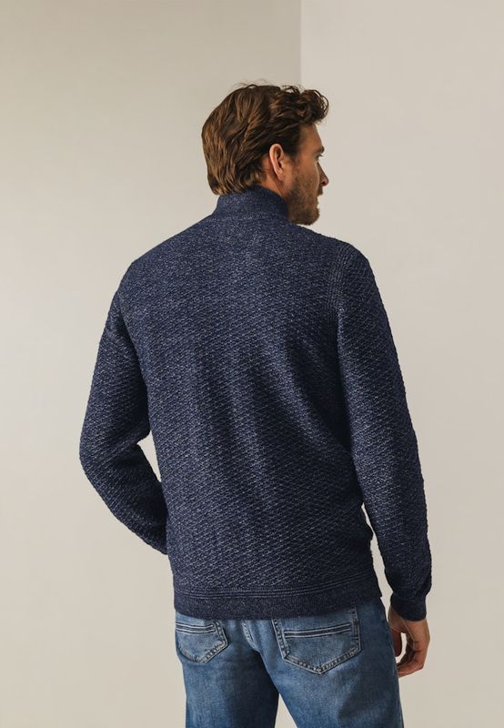 State of Art Cardigan Plain - Zip Blauw 16125062