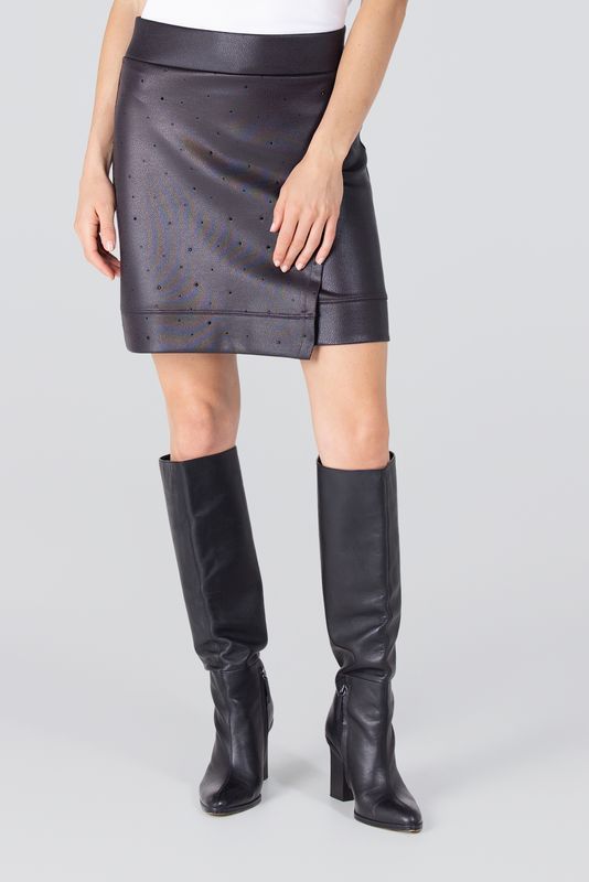 Jansen Amsterdam CARA ROK CS 769 short overlap rhines 000470 - antraciet CARA W2