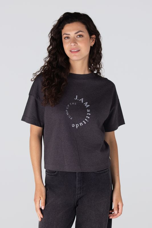 Jansen Amsterdam LARA SHIRT CO 138 short sleeve wide 000470 - antraciet LARA W25