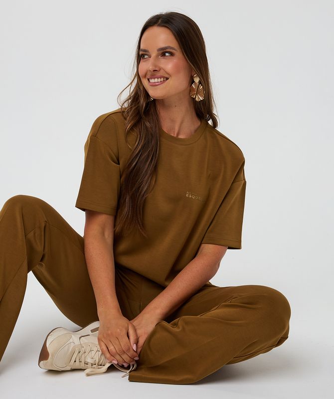 Esqualo T-shirt oversized modal Olive F25.05505