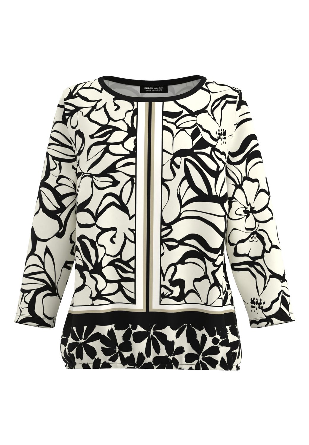 Frank Walder Blusenshirt  3/4 *rmel beige/ bro Print W51208421