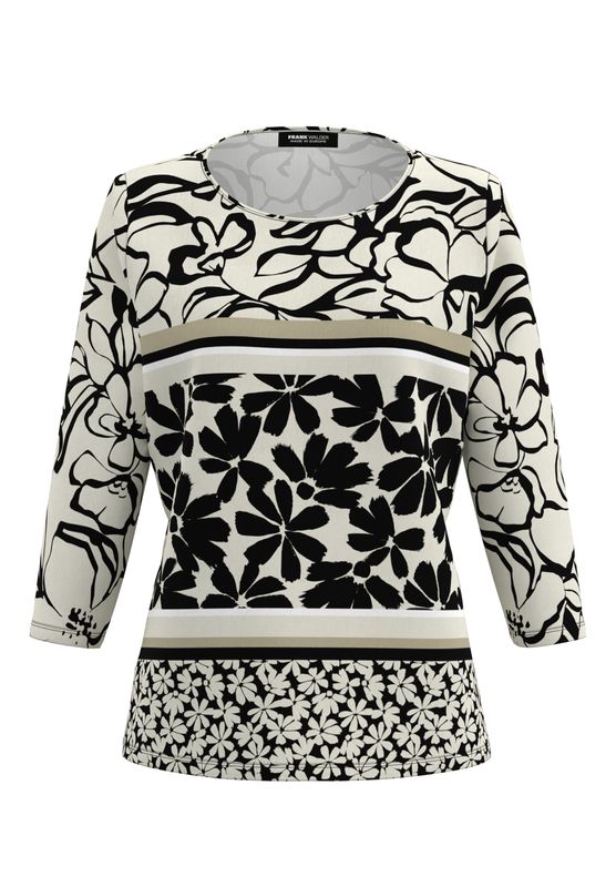 Frank Walder Shirt 3/4 *rmel beige/ bro Print W51208403