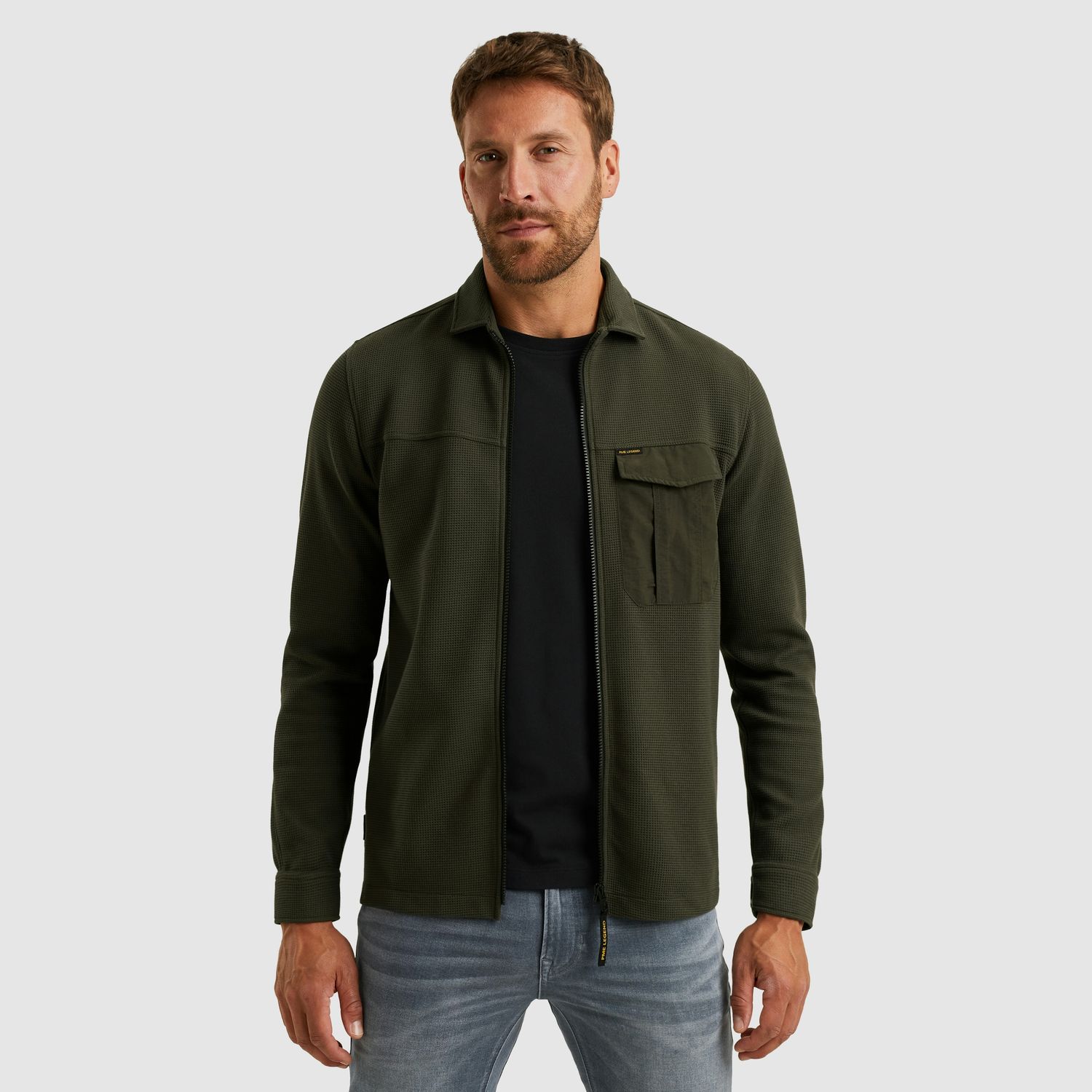 PME Legend LONG SLEEVE SHIRT Jersey Waffle Grijs PSI2509248