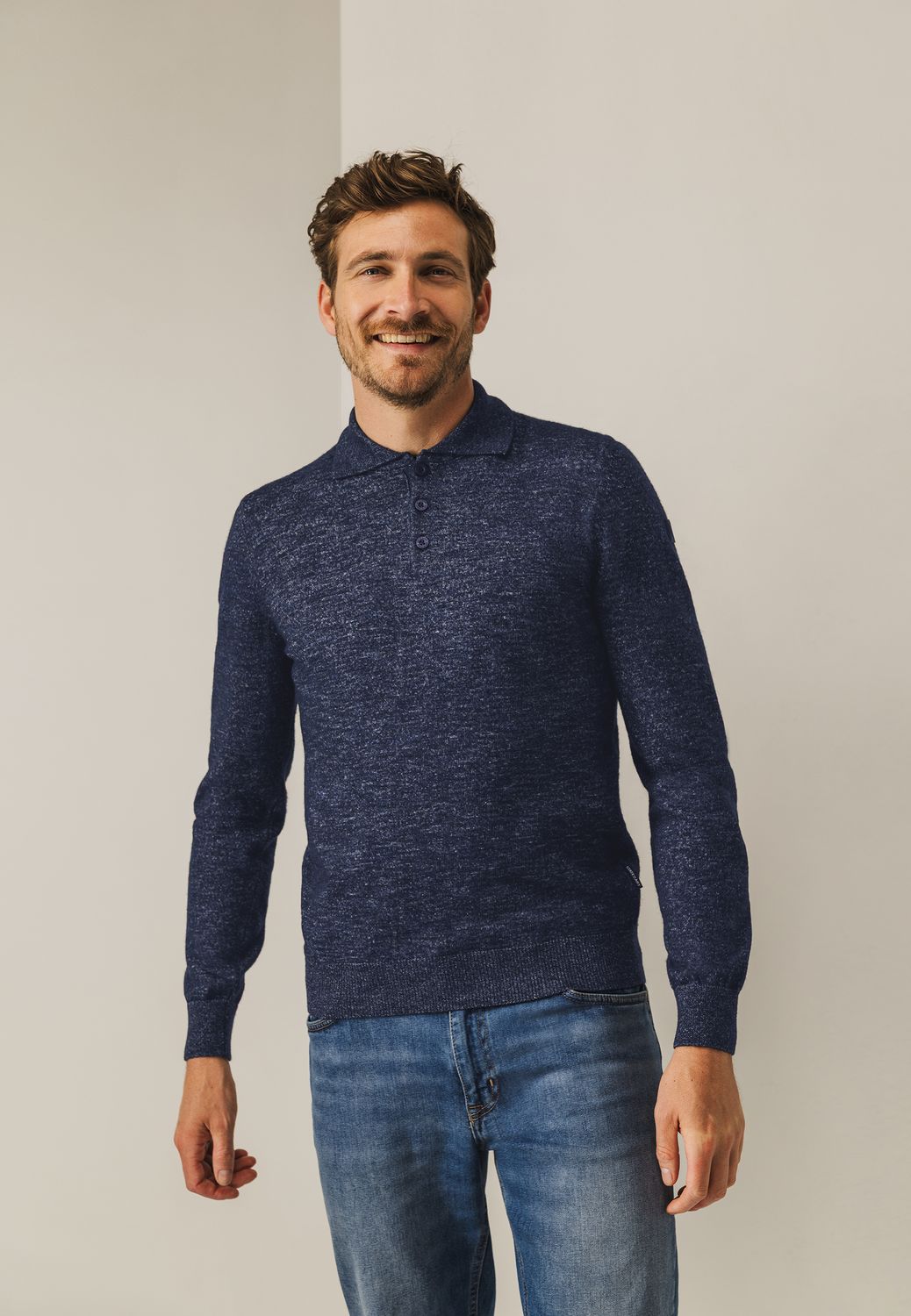 State of Art Pullover Polo Plain Blauw 14125064