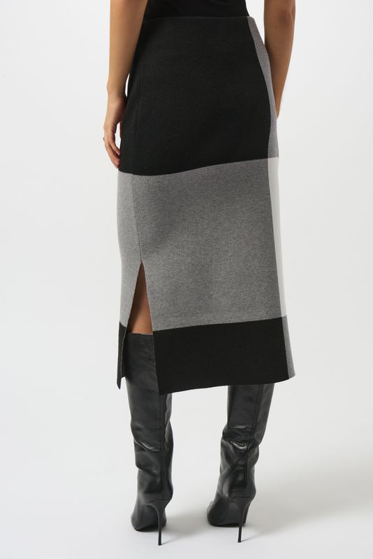 Joseph Ribkoff LDS Skirt Black/Grey/Vanilla 253908