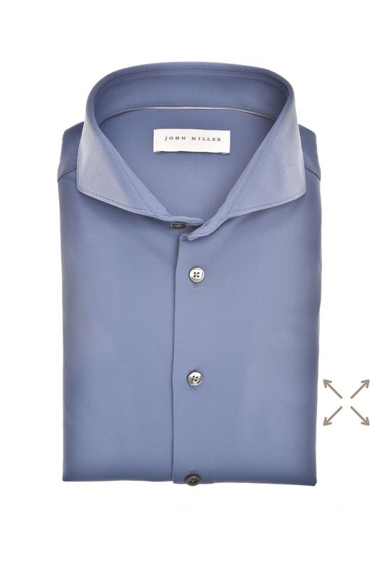 John Miller Shirts Plain:Overhemd Blauw 5142460