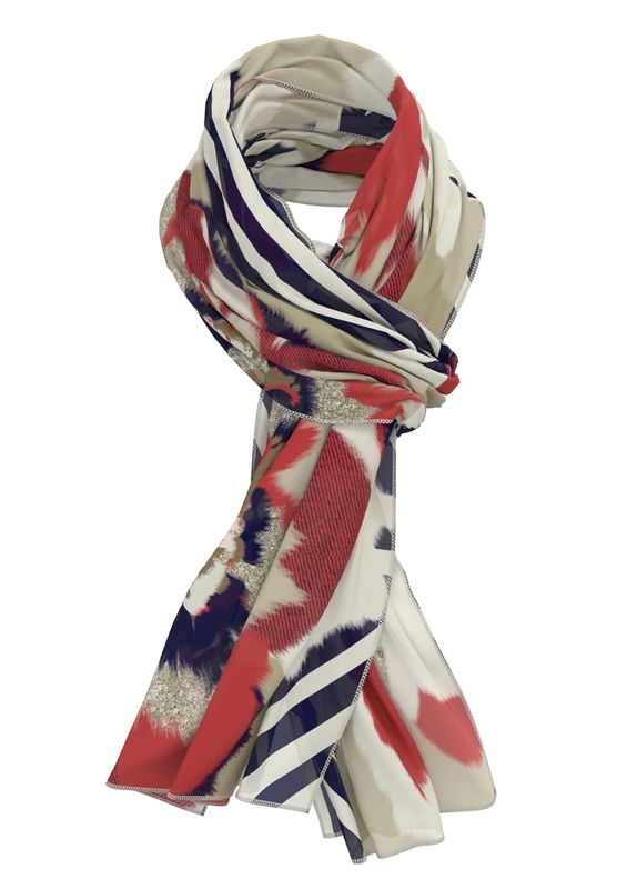 Frank Walder Schal red Print NOS725770