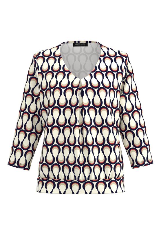 Frank Walder Blusenshirt  3/4 *rmel red Print NOS725421