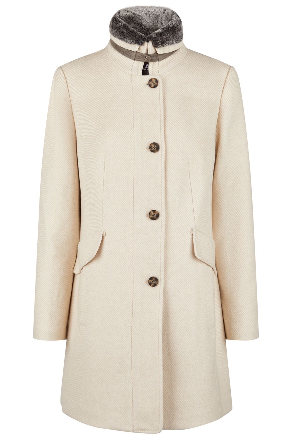 Barbara Lebek Jacke(Wolle)mit Webpelz beige 30080052