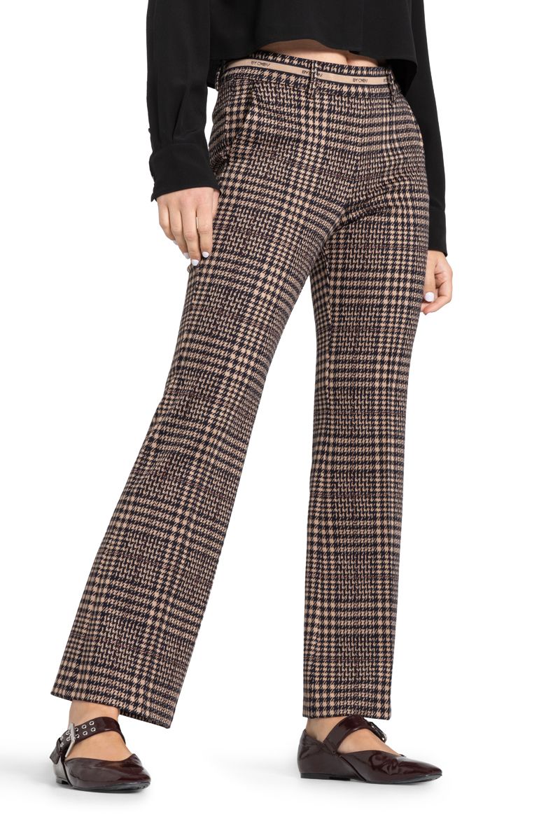 Cambio Francoise cropped caramel/dark navy check 6455038711
