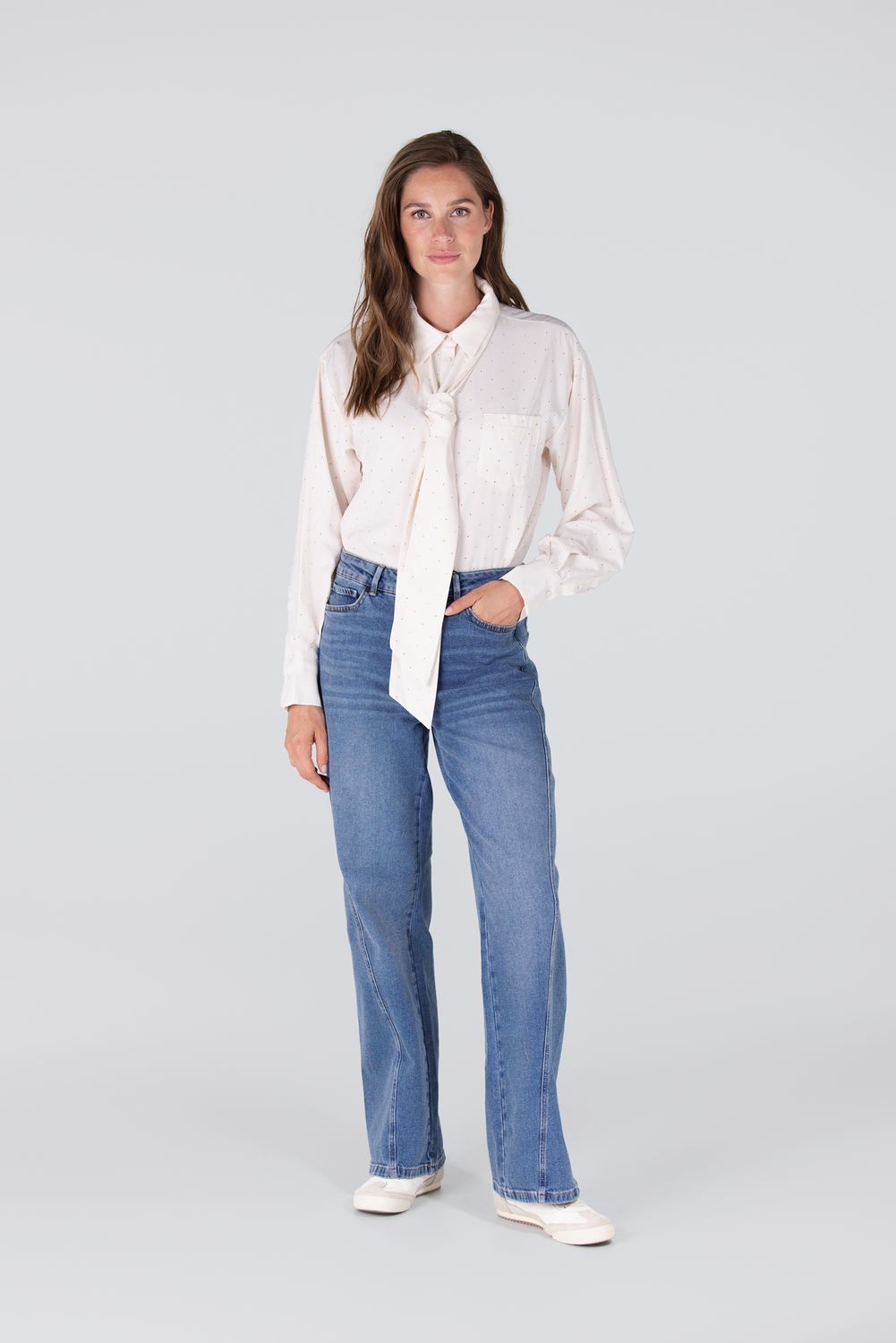 Jansen Amsterdam ESS BLOUSE SR 737 necktie 000010 - off white ESS W25