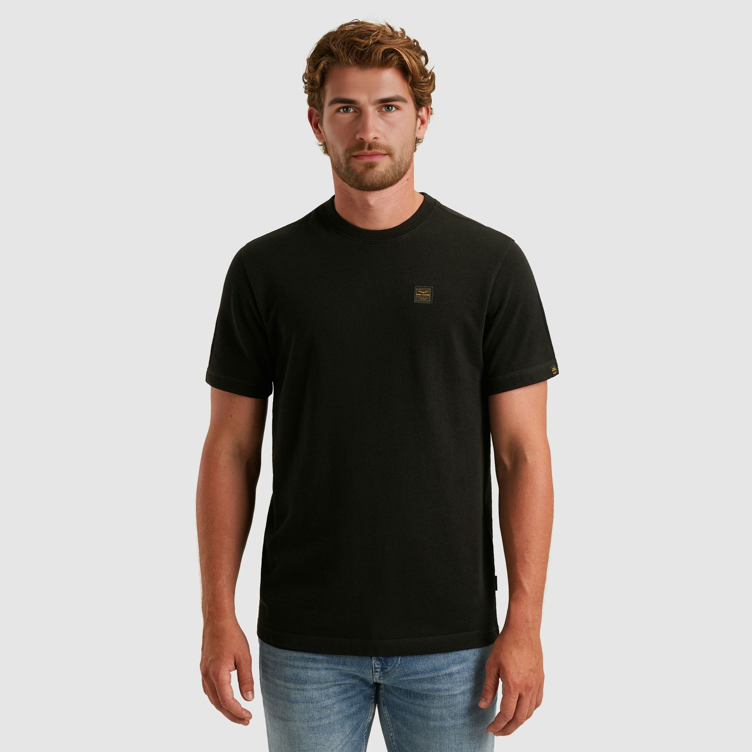 PME Legend Short sleeve r-neck heavy slub jer Zwart PTSS2509565