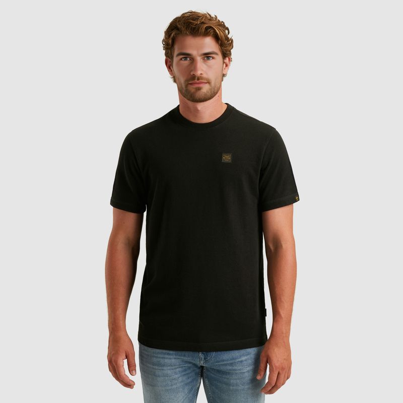 PME Legend Short sleeve r-neck heavy slub jer Zwart PTSS2509565