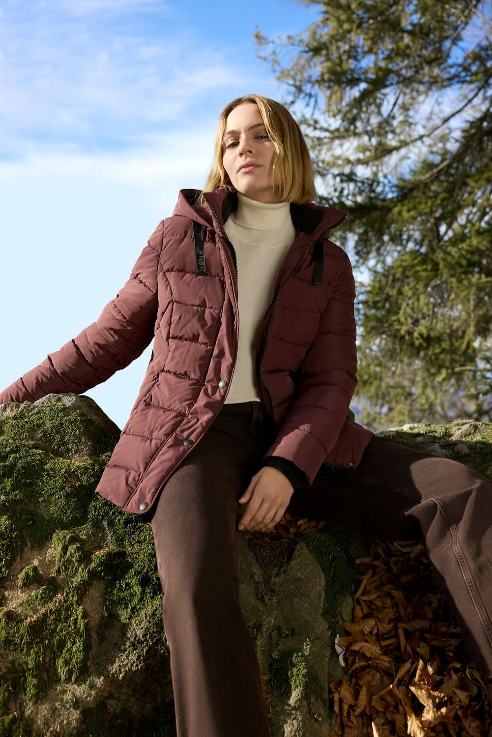 Barbara Lebek Jacke m. Kapuze burgund 30660052