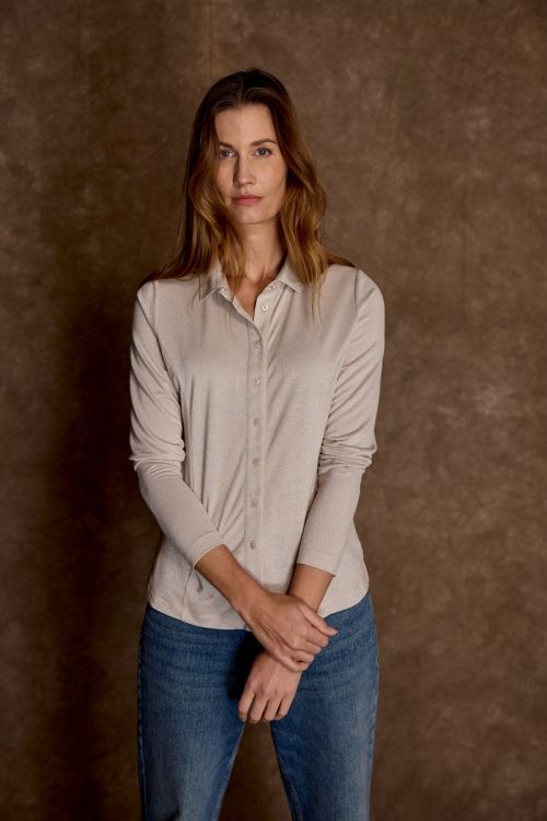 Bloomings Jersey blouse lurex 63% rayon/ 33% l Moon SLT363-8877