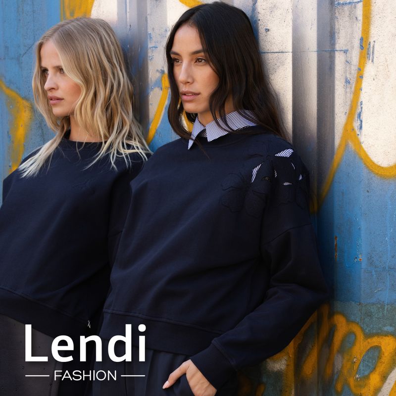 Jansen Amsterdam GABY TRUI SW 156 long sleeve flower 000780 - dark blue GABY W25