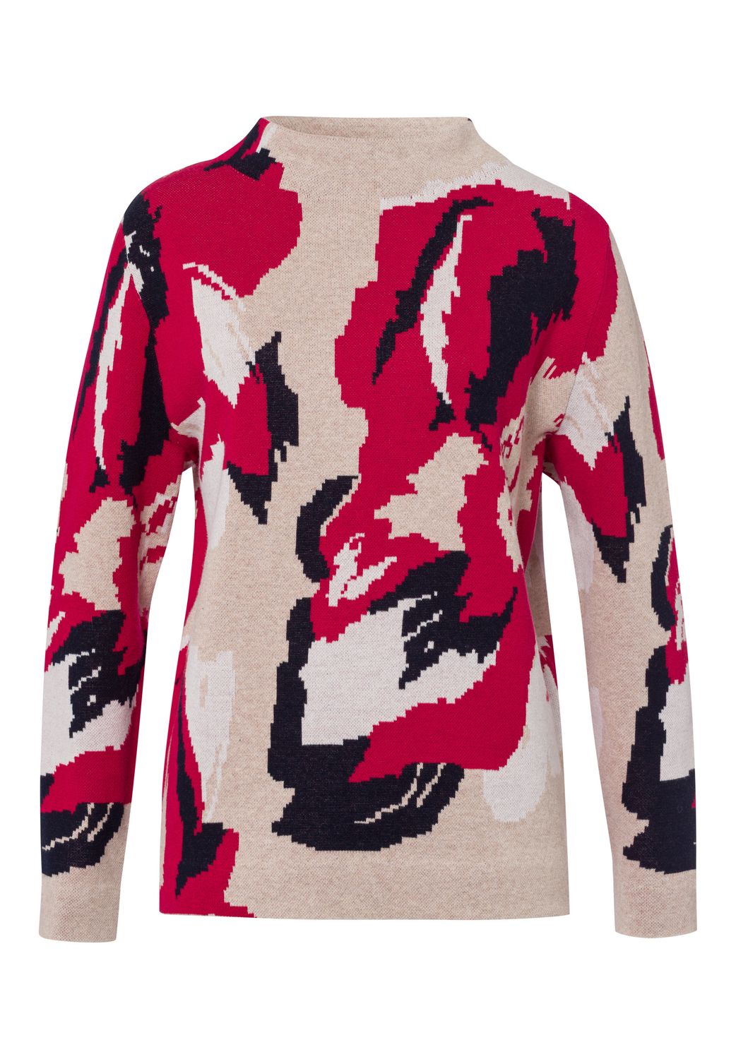 Frank Walder Strickpullover 1/1 *rmel red Print W52109050