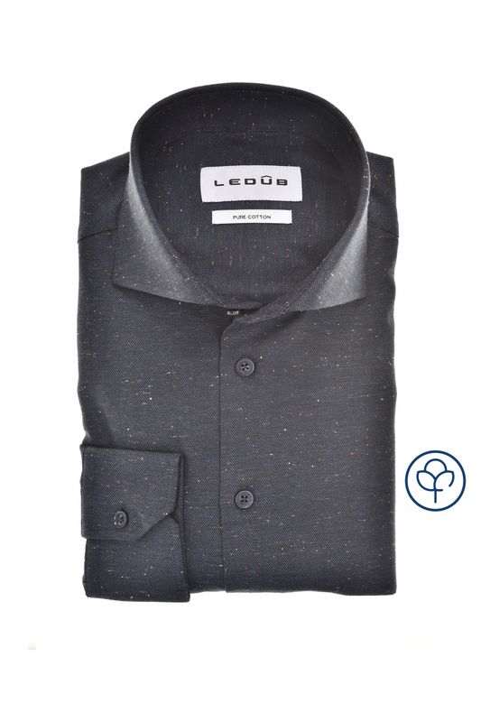Ledub Shirts Plain:Overhemd Blauw 0143195