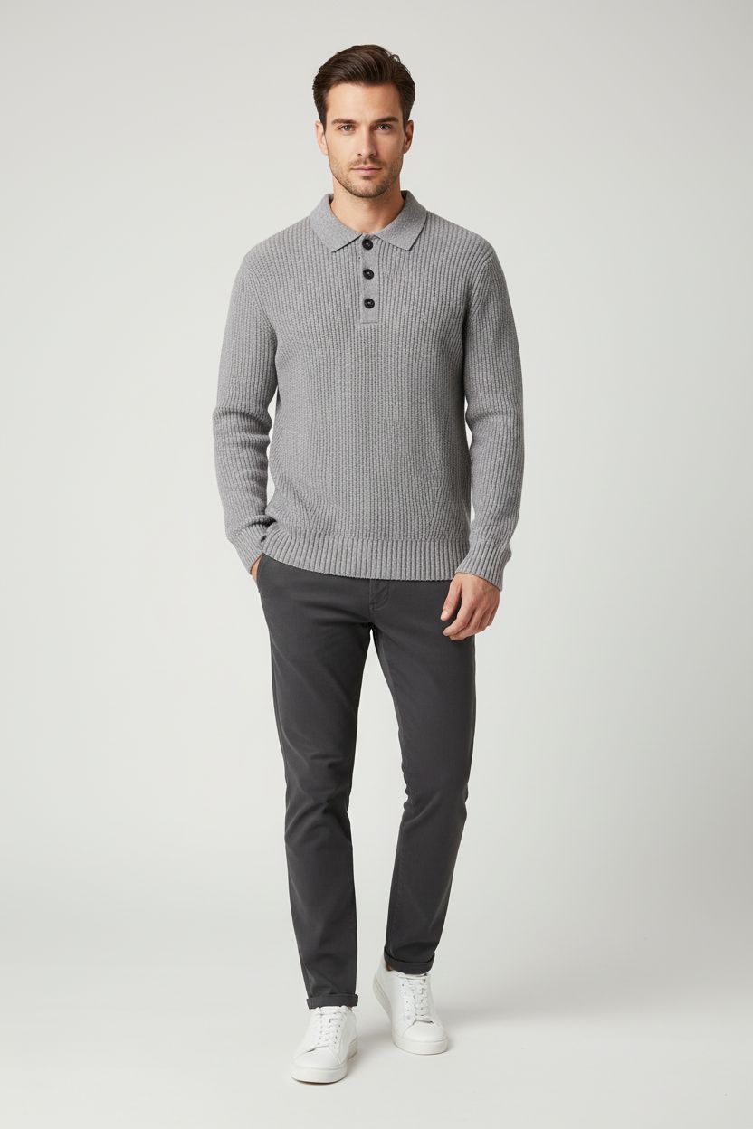 Bugatti HERREN PULLOVER 1/1 ARM dunkelgrau 85568D 7500