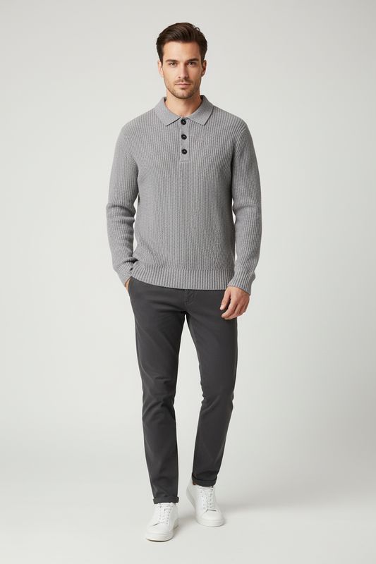 Bugatti HERREN PULLOVER 1/1 ARM dunkelgrau 85568D 7500