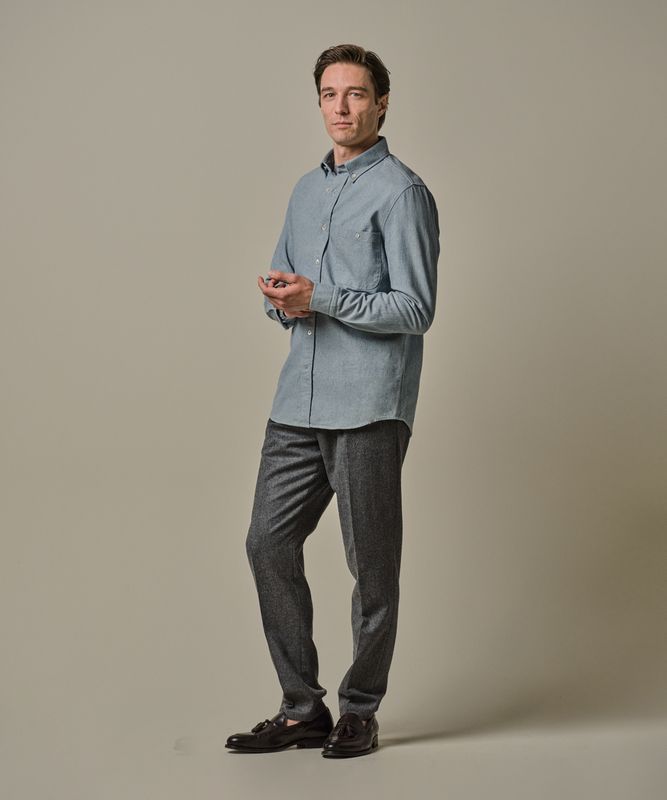 Profuomo SHIRT BTTN DWN RLX INDIGO Blauw PPWH30047A