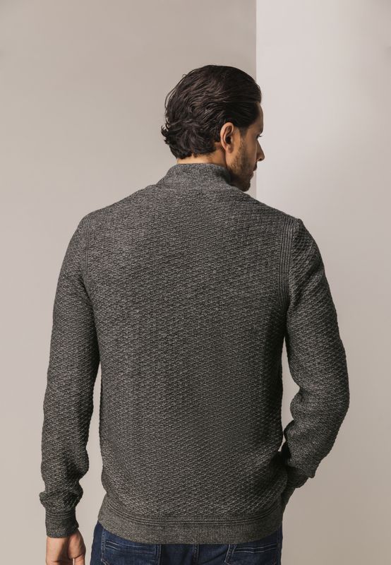 State of Art Cardigan Plain - Zip donkerantraciet:middengrijs 16125062