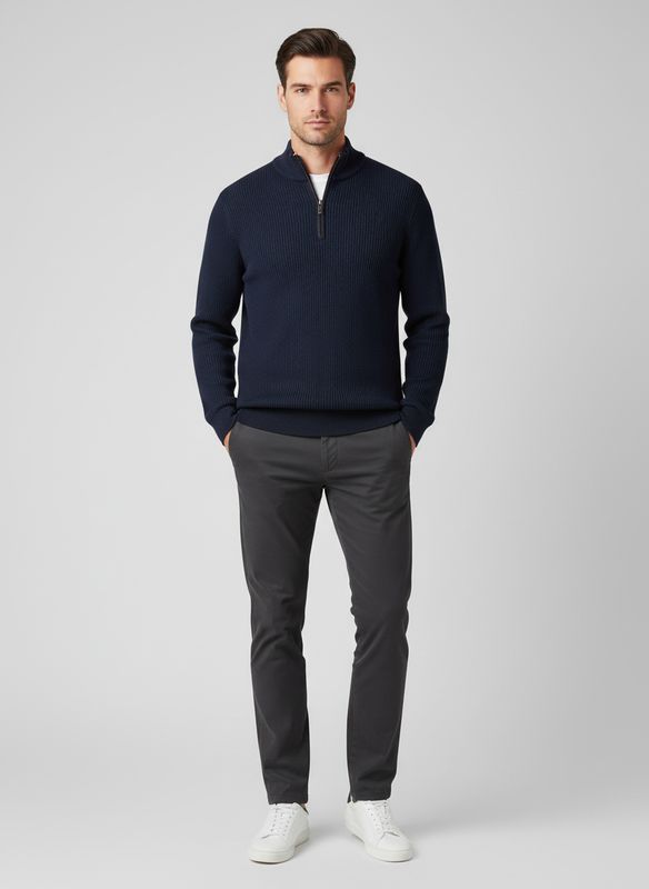 Bugatti HERREN PULLOVER 1/1 ARM Blauw 85525D 7500