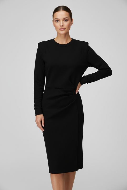 k-design-jurk-met-plooitjes-black-b633-model