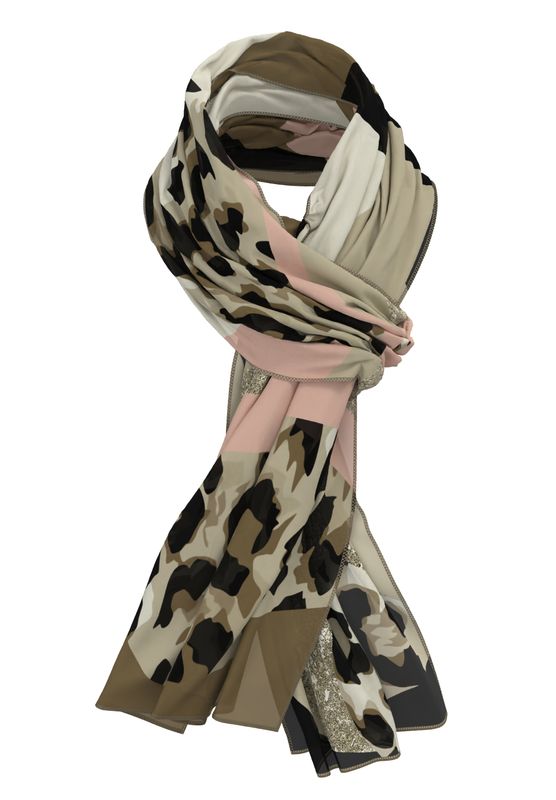 Frank Walder Schal beige/ bro Print NOS725770