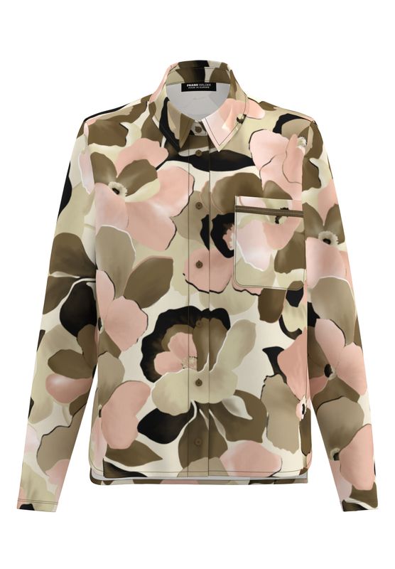 Frank Walder Bluse 1/1 *rmel beige/ bro Print W52622101