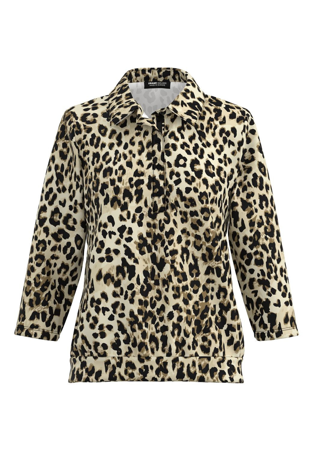 Frank Walder Polo-Shirt 3/4 *rmel beige/ bro Print NOS725407