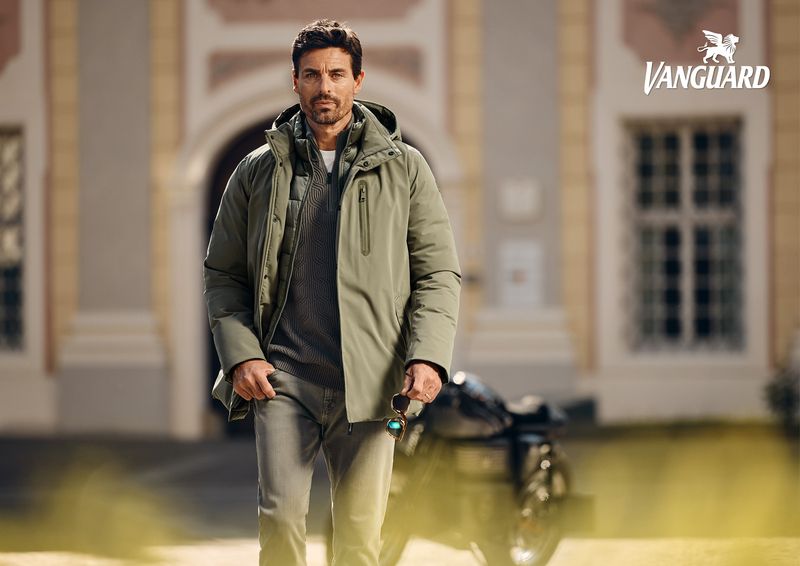 Vanguard Semi long jacket V-COAT DOUBLE Spu Groen VJA2509176